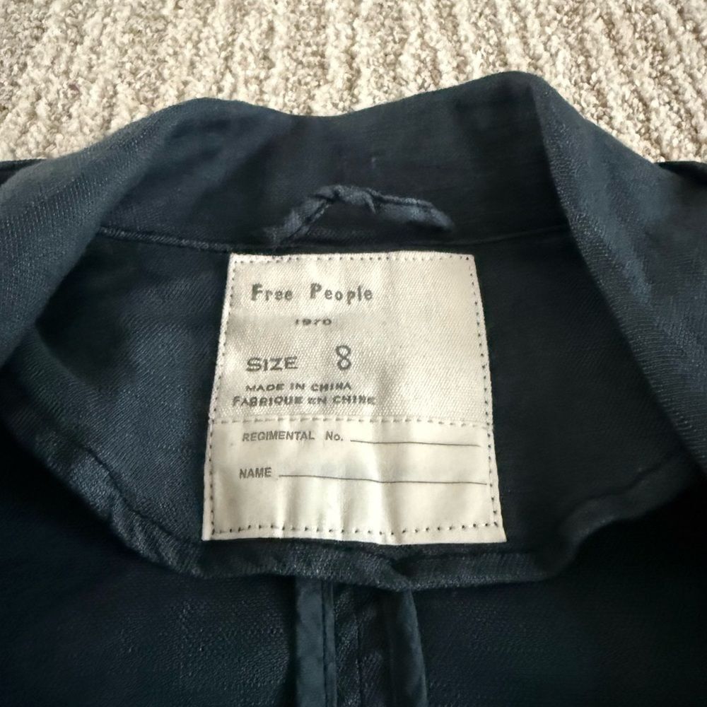 Free People Charcoal Cropped Biker Jacket - Picture 4 of 4